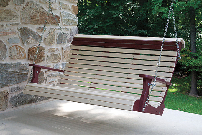 Two-tone poly 5-foot porch swing