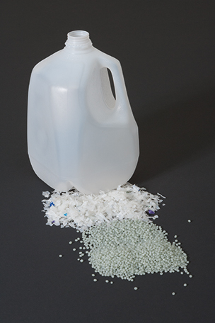 Recycled Plastic Milk jugs used for recycling into poly lumber.