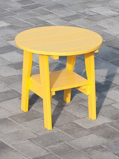 Side table Poly round 2-tier side table in yellow.