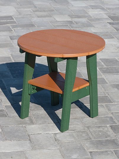 Poly round two-tier table