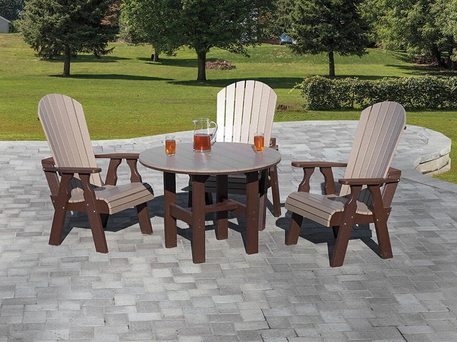 Fan back dining set Fan back dining set in brown.
