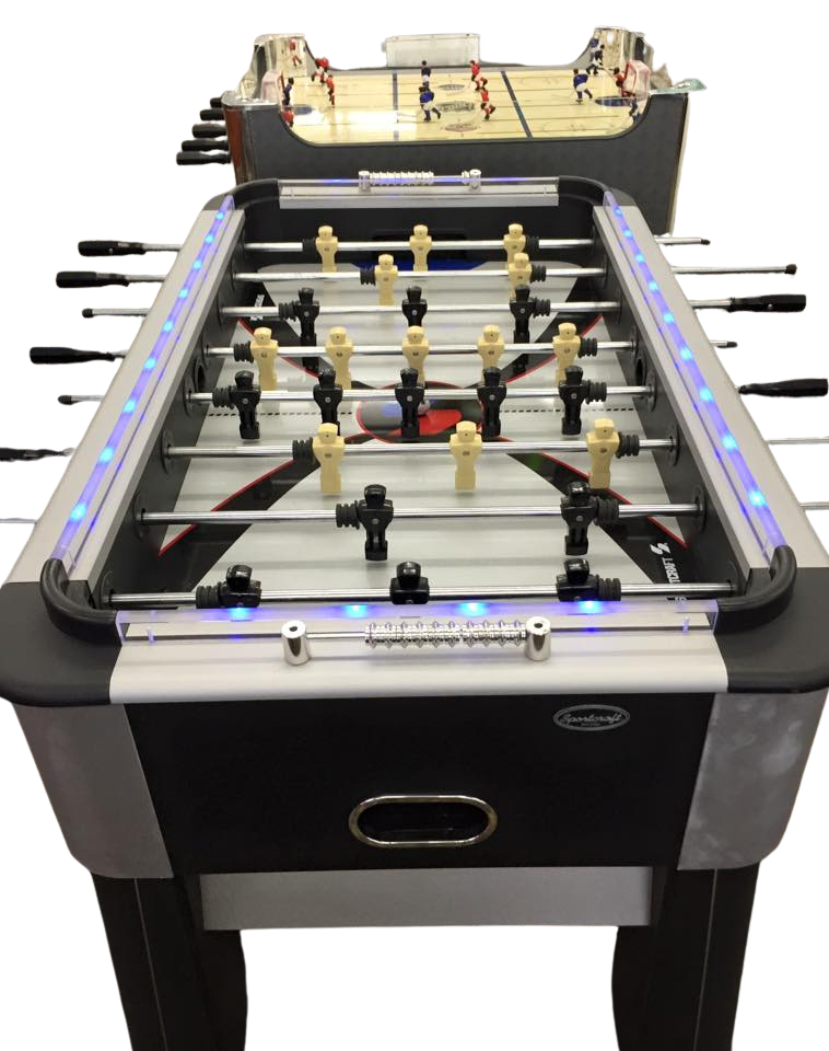 Foosball table and rod hockey table