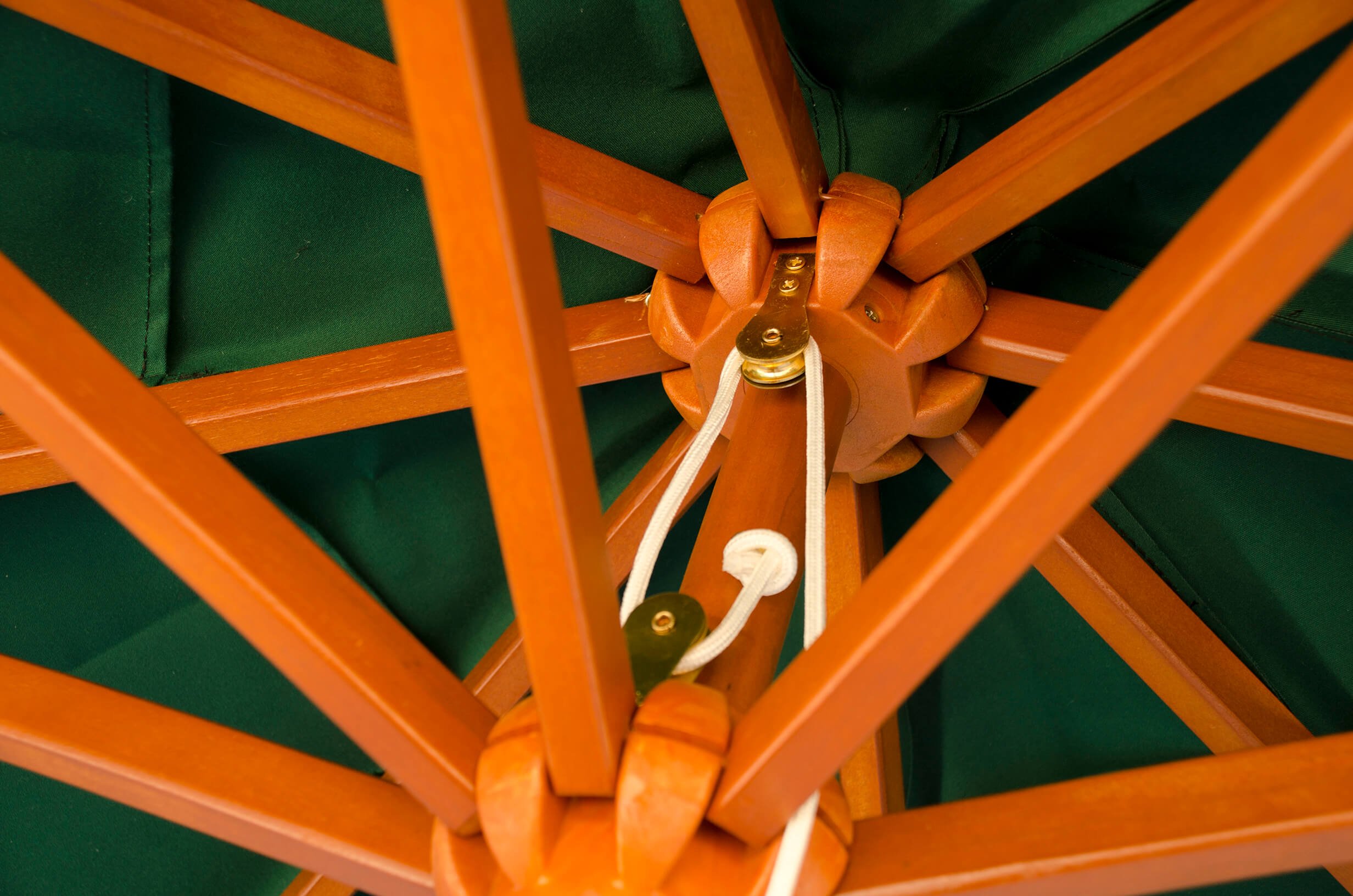 Wooden frame Close up of the wooden frame of the umbrella.