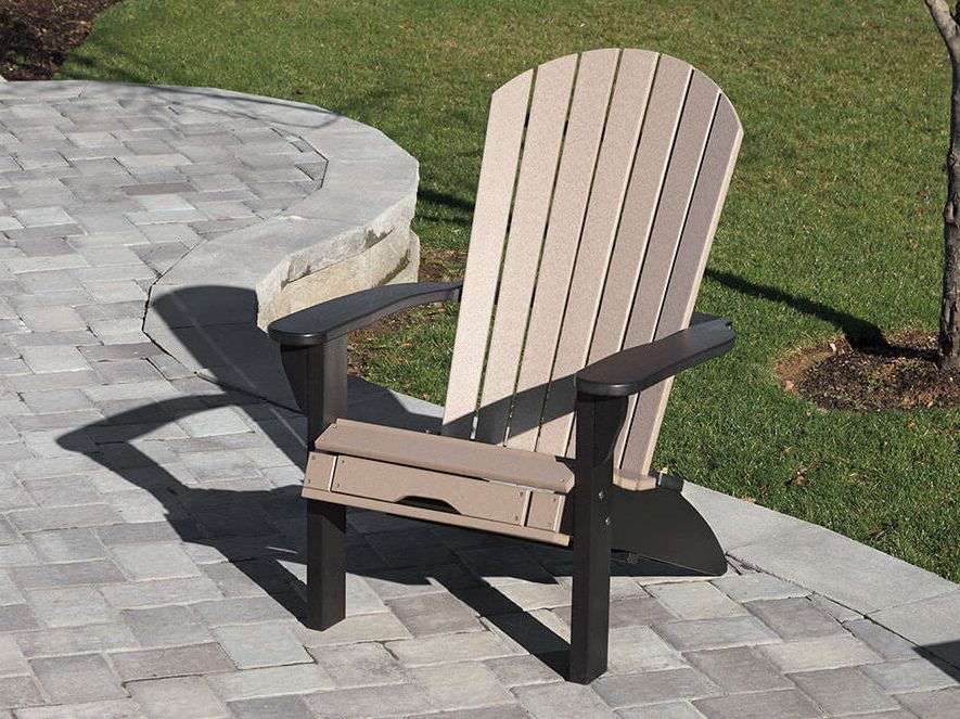 Poly fan back deluxe chair with self-storing ottoman