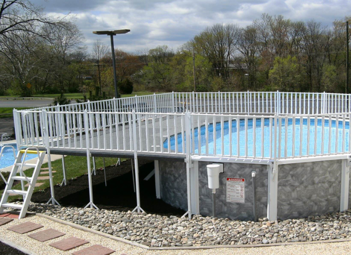 Heritage Opal in Charcoal Above-ground Heritage Opal pool in Charcoal.
