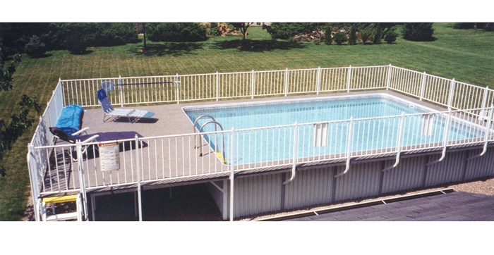 Admiral's Walk The aluminum Admiral's Walk pool with deck.